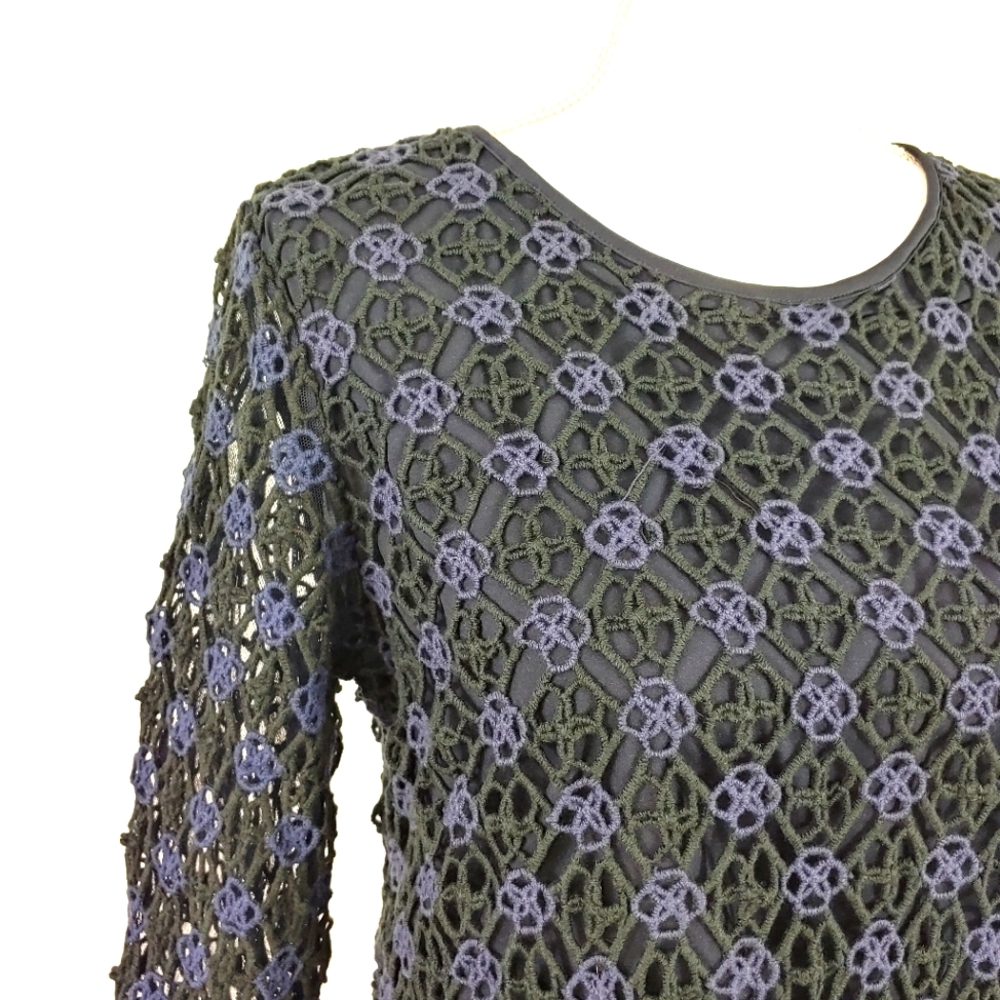 ANN TAYLOR PULLOVER CROCHET TOP (258)